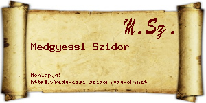 Medgyessi Szidor névjegykártya